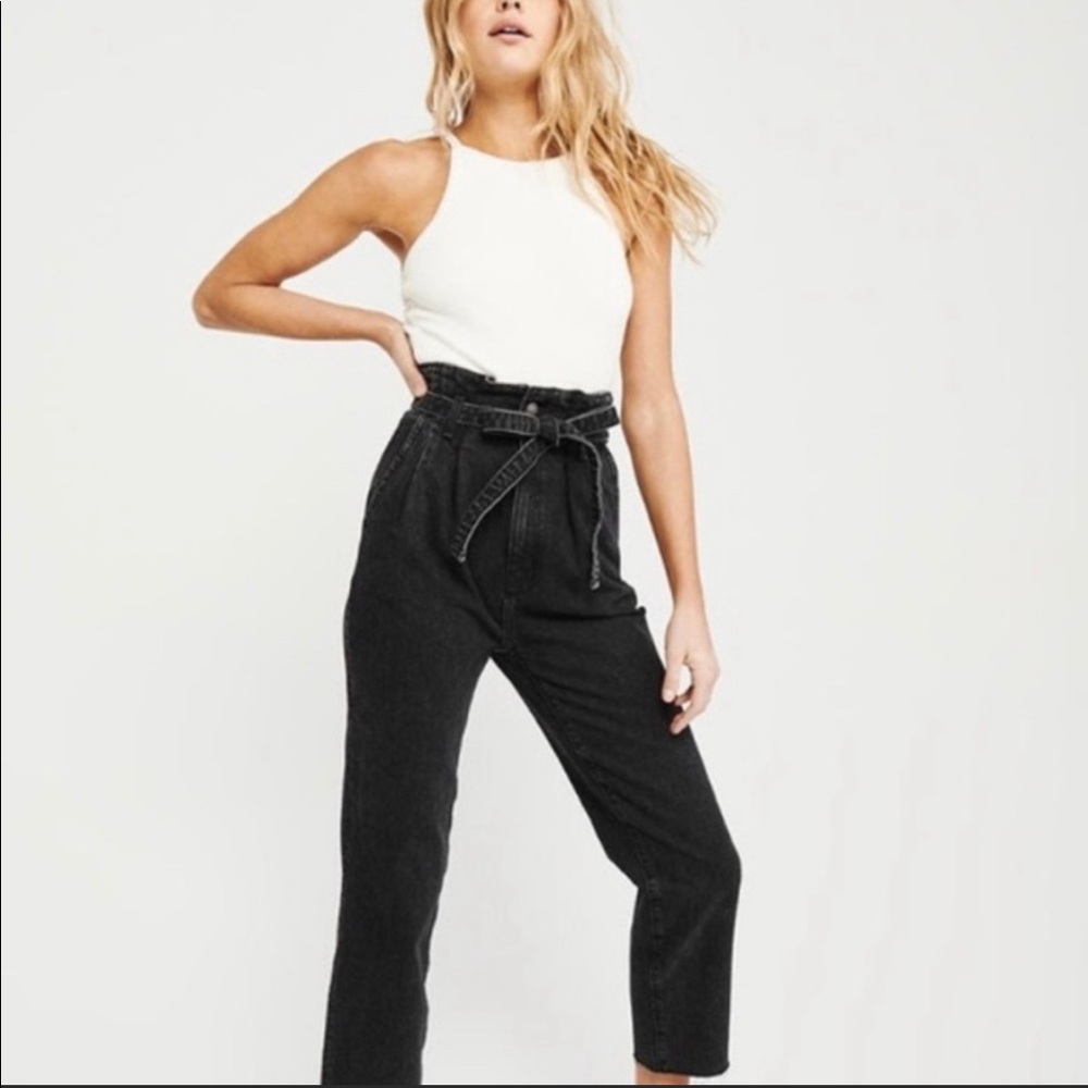 Abercrombie & Fitch Paperbag Black Jeans